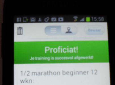 Overzichtsscherm in de app na het voltooien van een hardlooptraining